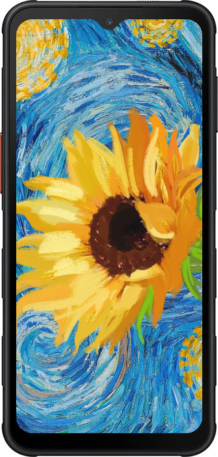 Силиконовый чехол Цветы желто-голубые для Samsung Xcover7 Pro - 5308u-4092 изображение 