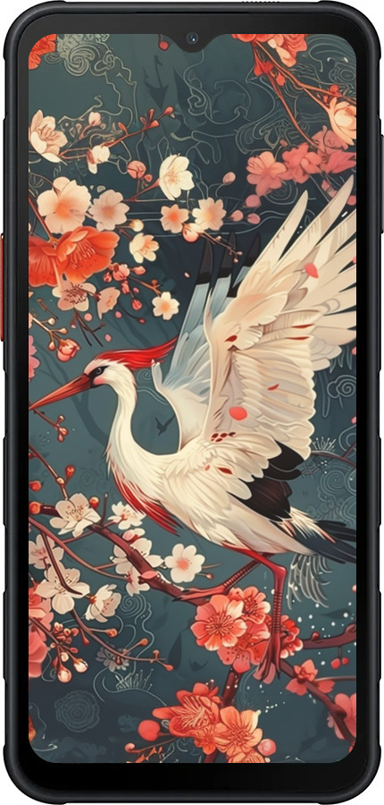 Силиконовый чехол Сакура и аист для Samsung Xcover7 Pro - 6108u-4092 изображение 