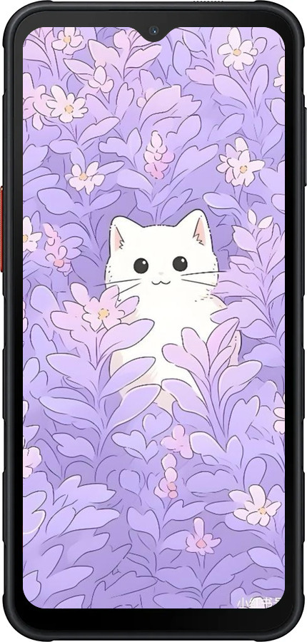 Силиконовый чехол Котик в цветах для Samsung Xcover7 Pro - 6390u-4092 изображение 