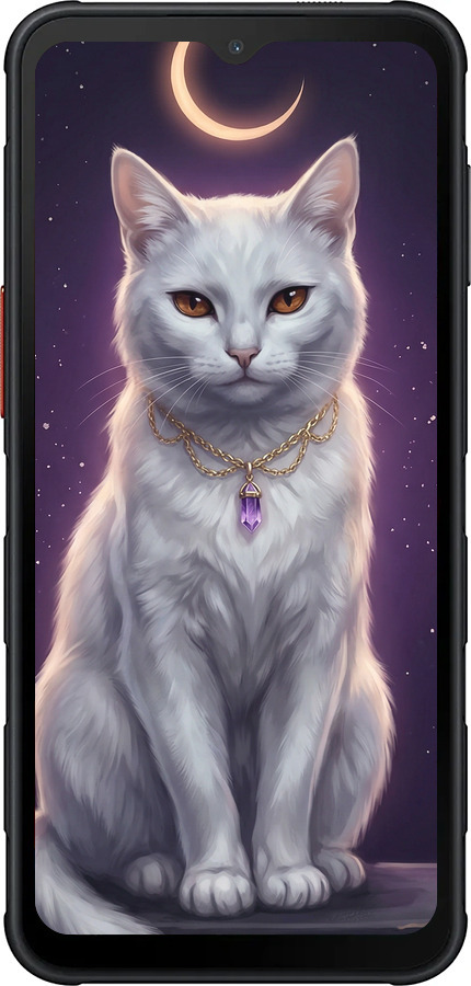Силиконовый чехол Mystic White Cat Gothic Dark Purple Gold для Samsung Xcover7 Pro - 6805u-4092 изображение 