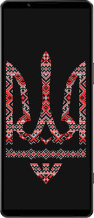 Силиконовый чехол Герб - вышиванка на черном фоне для Sony Xperia 1 IV - 1196u-2787 изображение 