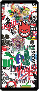 Силиконовый чехол Many different logos для Sony Xperia 1 IV - 4022u-2787 изображение 