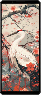 Силиконовый чехол Аист в цвету сакуры для Sony Xperia 1 IV - 6109u-2787 изображение 