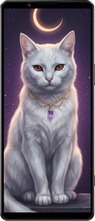 Силиконовый чехол Mystic White Cat Gothic Dark Purple Gold для Sony Xperia 1 IV - 6805u-2787 изображение 