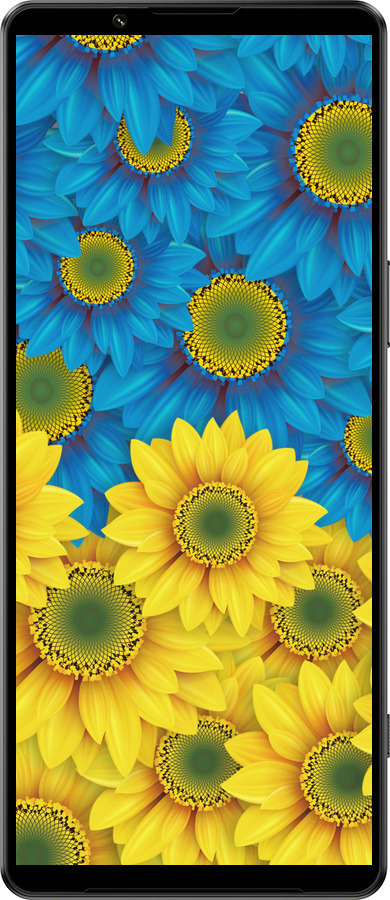 Силиконовый чехол Жёлто-голубые цветы для Sony Xperia 1 IV - 1048u-2787 изображение 