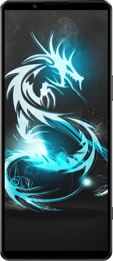 Силиконовый чехол Бело-голубой огненный дракон для Sony Xperia 1 IV - 113u-2787 изображение 