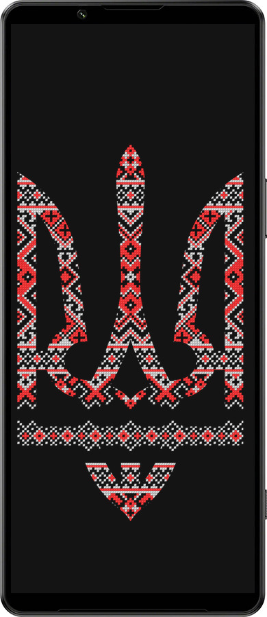 Силиконовый чехол Герб - вышиванка на черном фоне для Sony Xperia 1 IV - 1196u-2787 изображение 