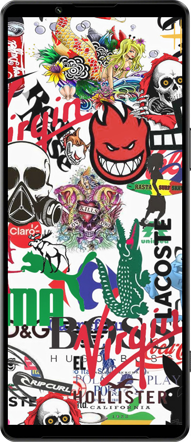 Силиконовый чехол Many different logos для Sony Xperia 1 IV - 4022u-2787 изображение 