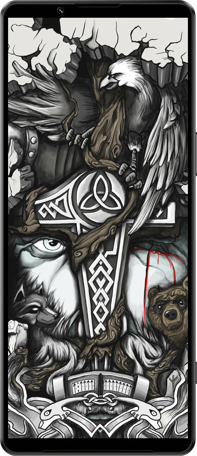 Силиконовый чехол Тату Викинг для Sony Xperia 1 IV - 4098u-2787 изображение 
