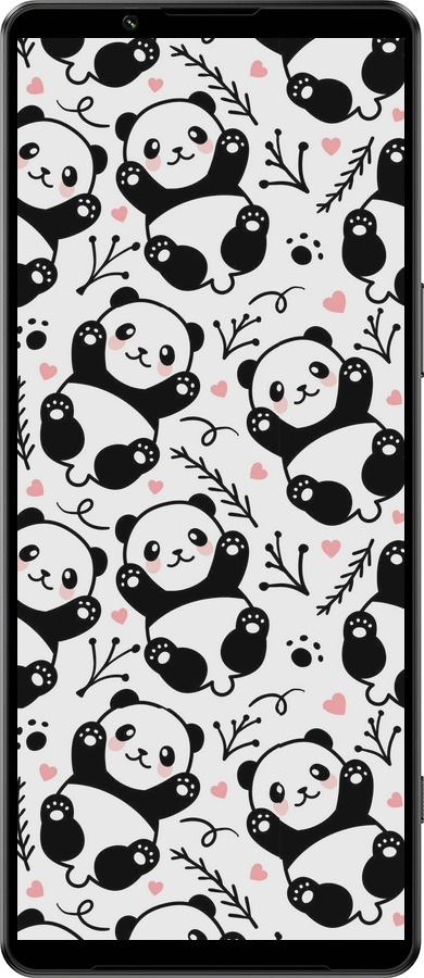 Силиконовый чехол Панды для Sony Xperia 1 IV - 4318u-2787 изображение 
