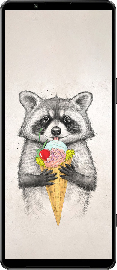 Силиконовый чехол Енотик с мороженым для Sony Xperia 1 IV - 4602u-2787 изображение 