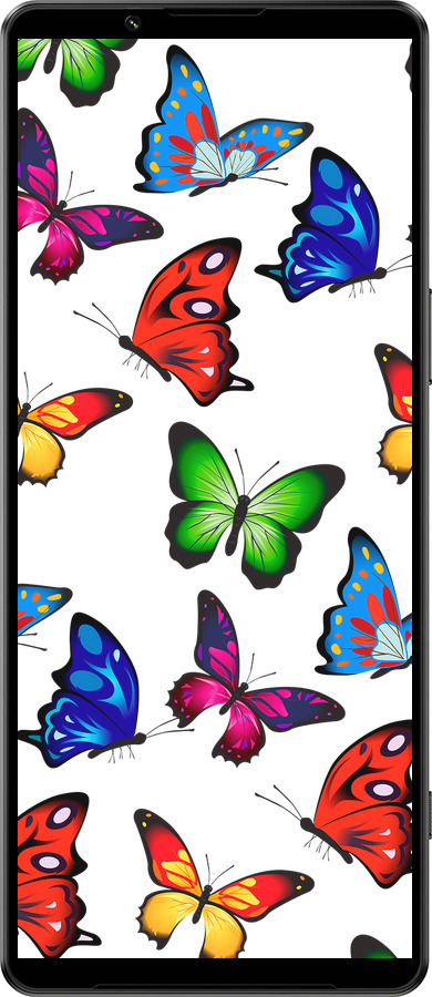 Силиконовый чехол Красочные мотыльки для Sony Xperia 1 IV - 4761u-2787 изображение 