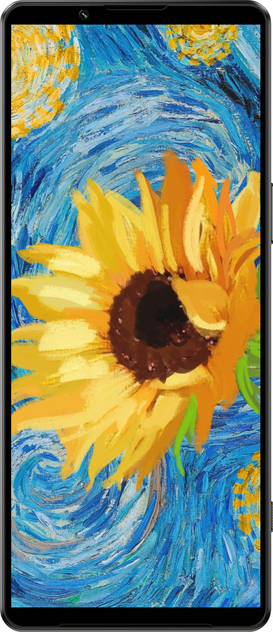 Силиконовый чехол Цветы желто-голубые для Sony Xperia 1 IV - 5308u-2787 изображение 