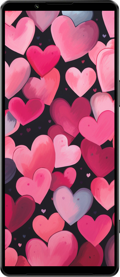 Силиконовый чехол Сердечки 4 для Sony Xperia 1 IV - 5662u-2787 изображение 