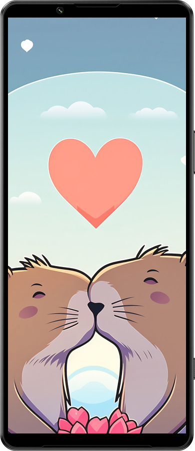 Силиконовый чехол Капибара любовь для Sony Xperia 1 IV - 6027u-2787 изображение 