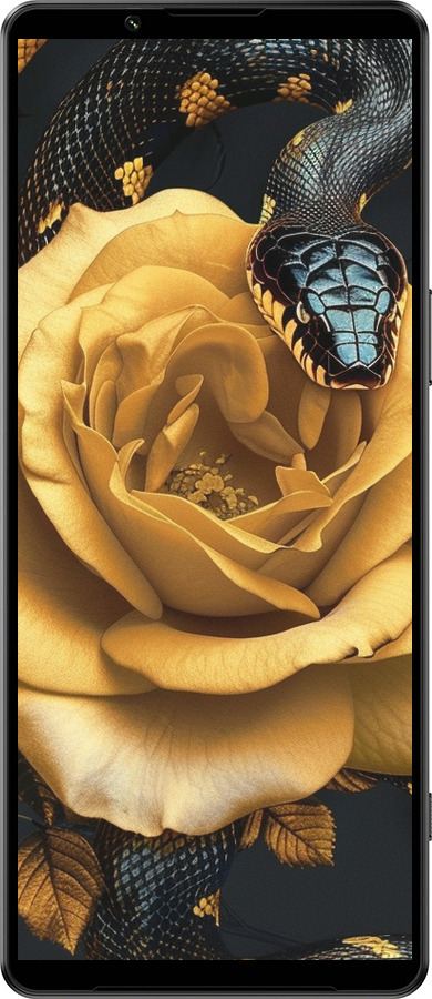 Силіконовий чехол Black snake and golden rose для Sony Xperia 1 IV - 6068u-2787 изображение 