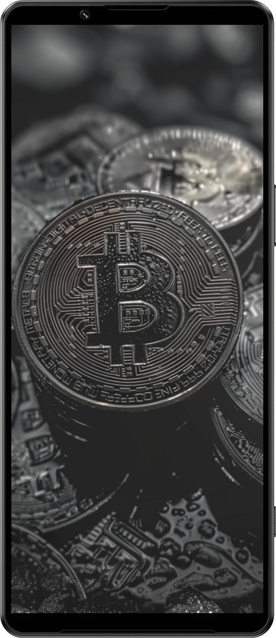 Силиконовый чехол Black Bitcoin для Sony Xperia 1 IV - 6090u-2787 изображение 
