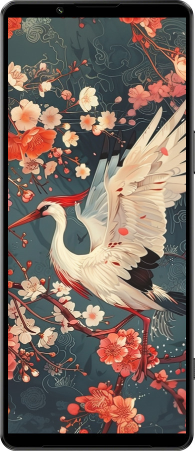Силиконовый чехол Сакура и аист для Sony Xperia 1 IV - 6108u-2787 изображение 
