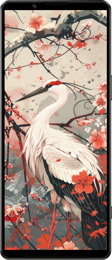 Силиконовый чехол Аист в цвету сакуры для Sony Xperia 1 IV - 6109u-2787 изображение 