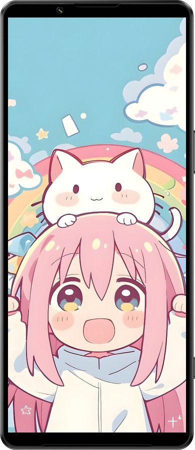 Силиконовый чехол Девочка аниме радуга для Sony Xperia 1 IV - 6304u-2787 изображение 