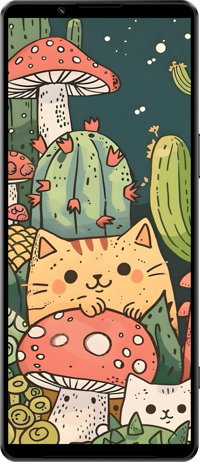 Силиконовый чехол Коты грибы для Sony Xperia 1 IV - 6321u-2787 изображение 