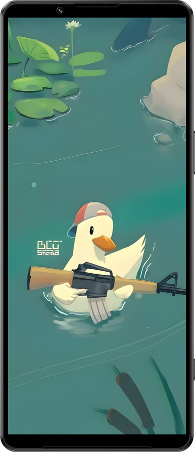 Силиконовый чехол Уточка с автоматом для Sony Xperia 1 IV - 6356u-2787 изображение 