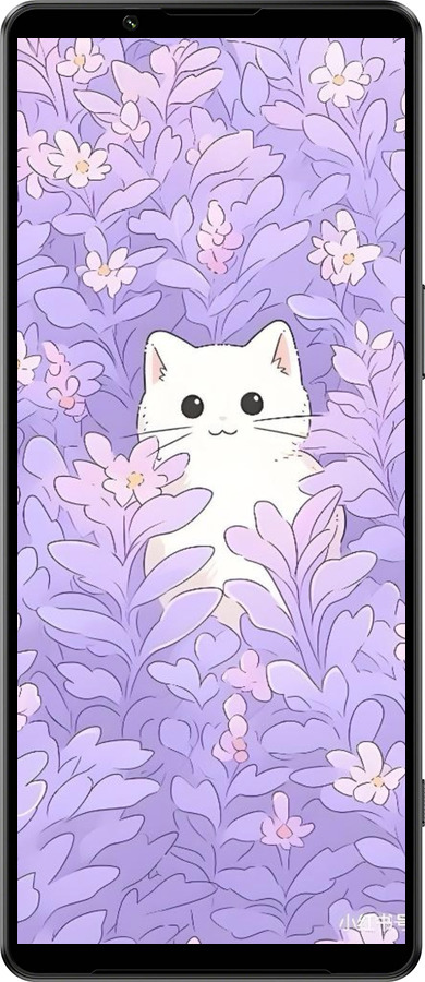 Силиконовый чехол Котик в цветах для Sony Xperia 1 IV - 6390u-2787 изображение 