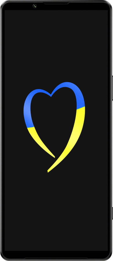 Силиконовый чехол Жёлто-голубое сердце для Sony Xperia 1 IV - 885u-2787 изображение 