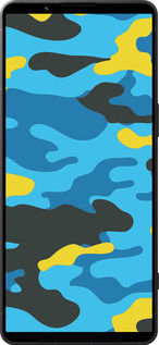 Силиконовый чехол Желто-голубой камуфляж для Sony Xperia 1 VI - 1084u-3975 изображение 
