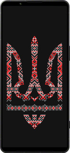 Силіконовий чехол Герб - вишиванка на чорному фоні для Sony Xperia 1 VI - 1196u-3975 изображение 