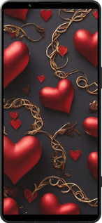 Силіконовий чехол Сердечки для Sony Xperia 1 VI - 5831u-3975 изображение 