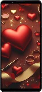 Силиконовый чехол Сердечки v3 для Sony Xperia 1 VI - 5833u-3975 изображение 