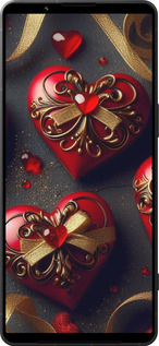 Силиконовый чехол Сердечки v4 для Sony Xperia 1 VI - 5834u-3975 изображение 