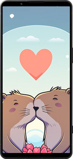 Силиконовый чехол Капибара любовь для Sony Xperia 1 VI - 6027u-3975 изображение 