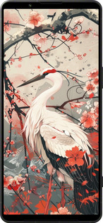 Силиконовый чехол Аист в цвету сакуры для Sony Xperia 1 VI - 6109u-3975 изображение 