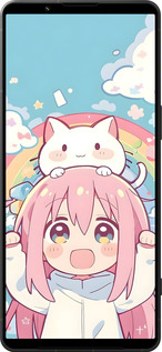 Силиконовый чехол Девочка аниме радуга для Sony Xperia 1 VI - 6304u-3975 изображение 