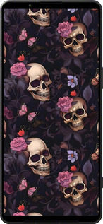 Силиконовый чехол Черепа и розы для Sony Xperia 1 VI - 6316u-3975 изображение 