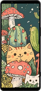 Силиконовый чехол Коты грибы для Sony Xperia 1 VI - 6321u-3975 изображение 