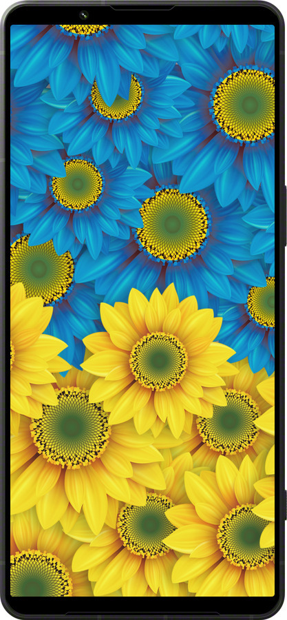 Силиконовый чехол Жёлто-голубые цветы для Sony Xperia 1 VI - 1048u-3975 изображение 