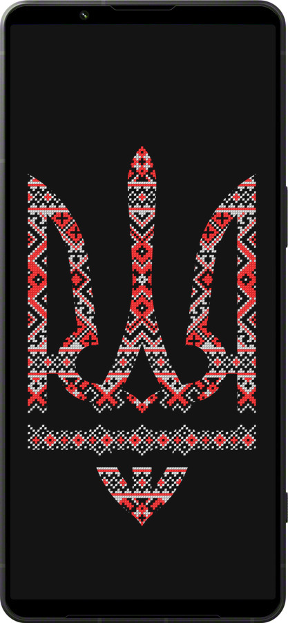 Силіконовий чехол Герб - вишиванка на чорному фоні для Sony Xperia 1 VI - 1196u-3975 изображение 