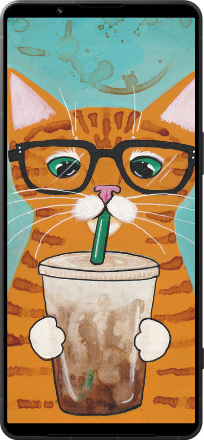 Силиконовый чехол Зеленоглазый кот в очках для Sony Xperia 1 VI - 4054u-3975 изображение 