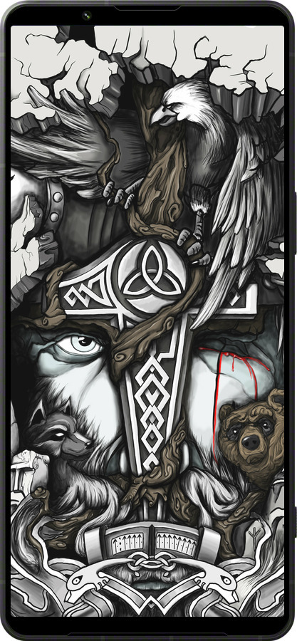 Силіконовий чехол Тату Вікінг для Sony Xperia 1 VI - 4098u-3975 изображение 