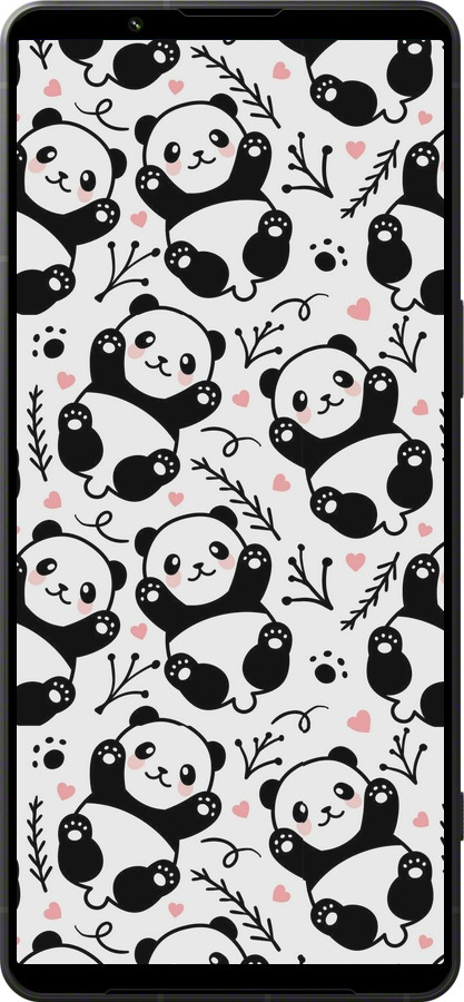 Силиконовый чехол Панды для Sony Xperia 1 VI - 4318u-3975 изображение 