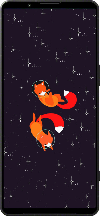 Силиконовый чехол Лисички в космосе для Sony Xperia 1 VI - 4519u-3975 изображение 