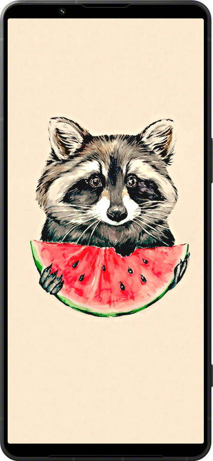 Силиконовый чехол Енотик с арбузом для Sony Xperia 1 VI - 4605u-3975 изображение 