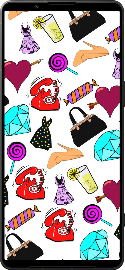 Силиконовый чехол stickers для Sony Xperia 1 VI - 4757u-3975 изображение 