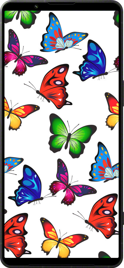 Силиконовый чехол Красочные мотыльки для Sony Xperia 1 VI - 4761u-3975 изображение 