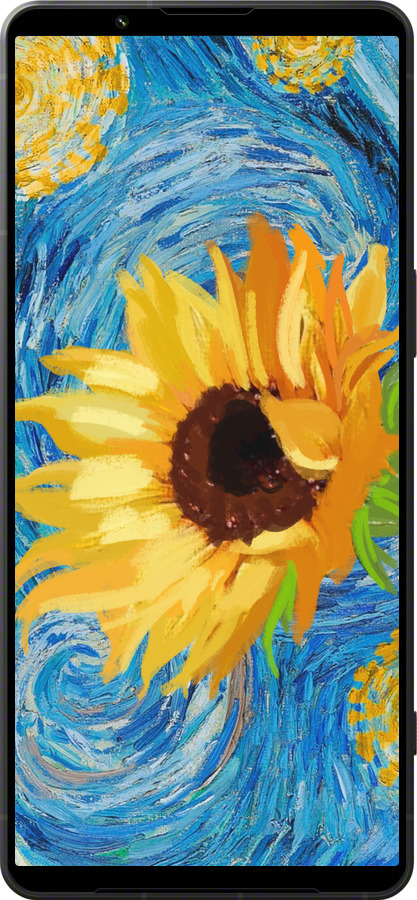 Силиконовый чехол Цветы желто-голубые для Sony Xperia 1 VI - 5308u-3975 изображение 