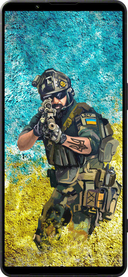 Силиконовый чехол Воин ЗСУ для Sony Xperia 1 VI - 5311u-3975 изображение 