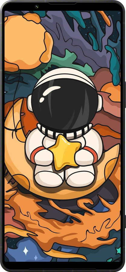 Силиконовый чехол Астронавт и звезда для Sony Xperia 1 VI - 5326u-3975 изображение 